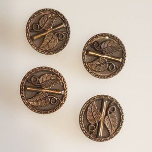 Antique Coppery/Bronze Toned Buttons, Set of 4